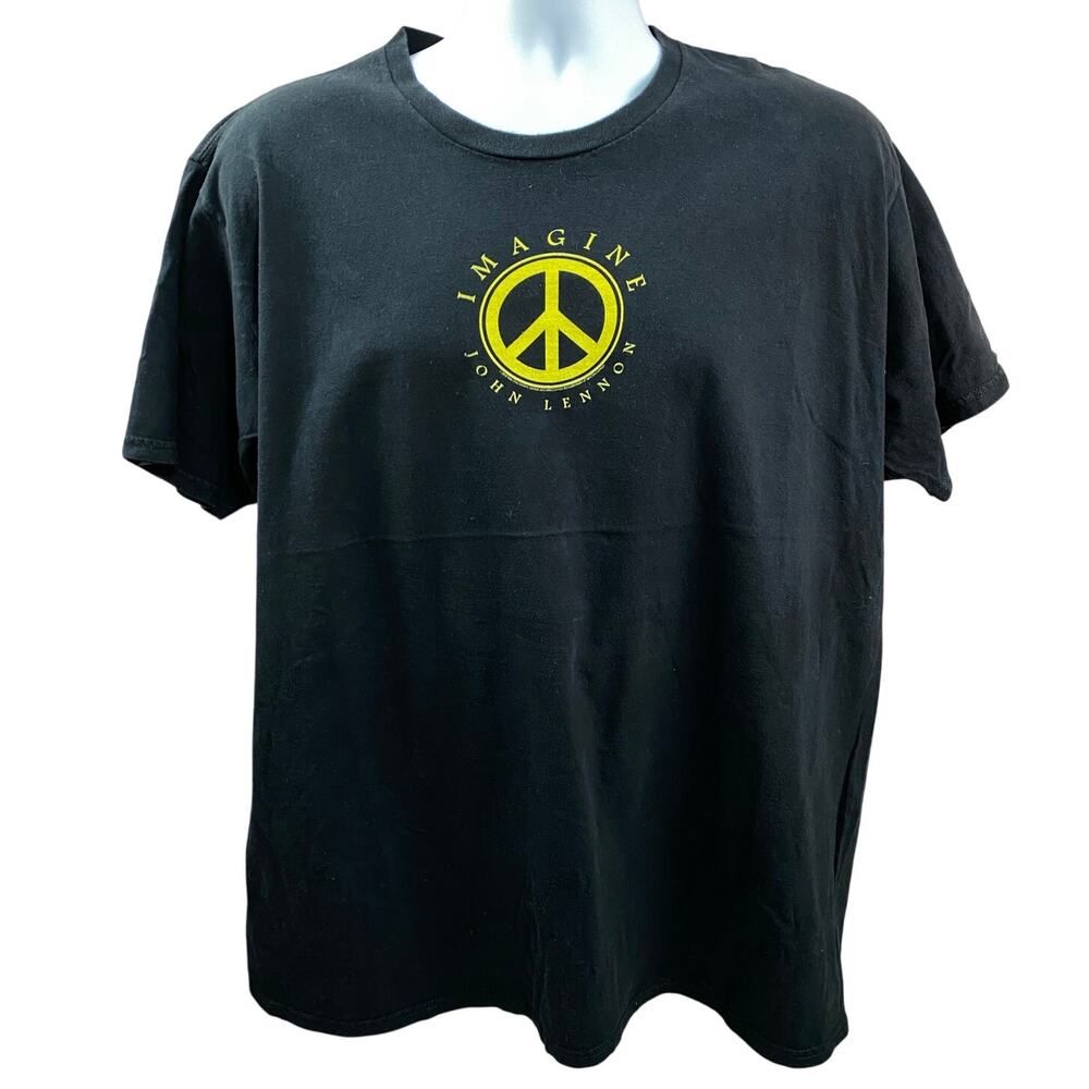 John Lennon 2016 Adult XL Give Peace A Chance Peace symbol T-Shirt Black